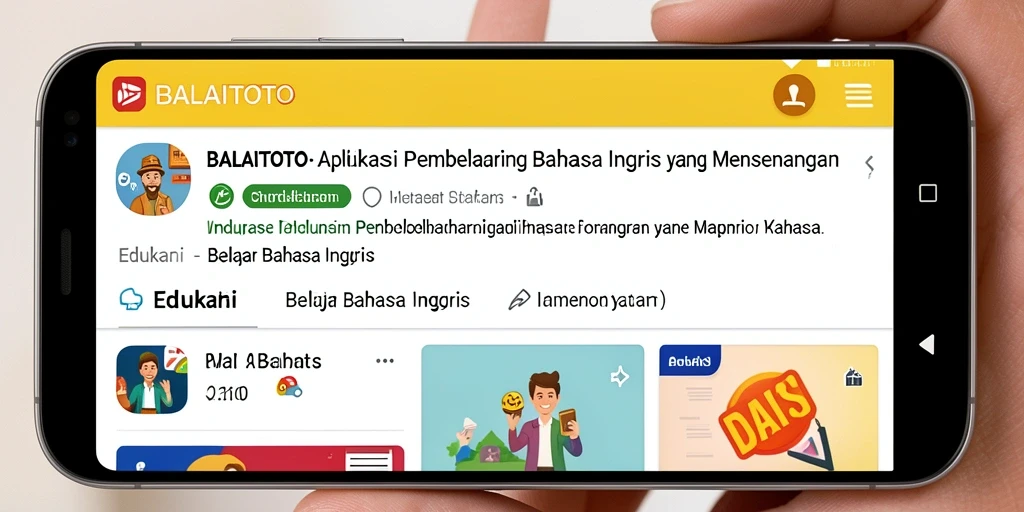 Antarmuka BALAITOTO yang interaktif untuk belajar Bahasa Inggris.