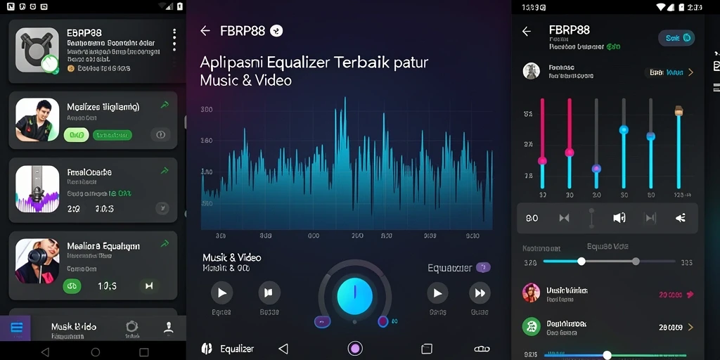 Antarmuka pengguna FBRP88 yang sederhana dan fungsional untuk pengaturan Equalizer.