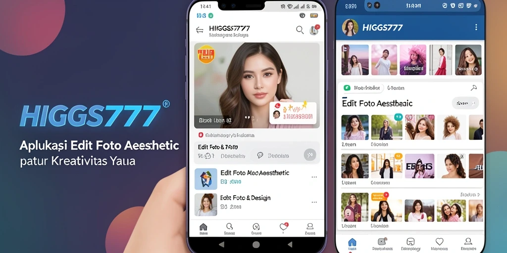 Tampilan antarmuka HIGGS777 yang menampilkan fitur Edit Foto Aesthetic.