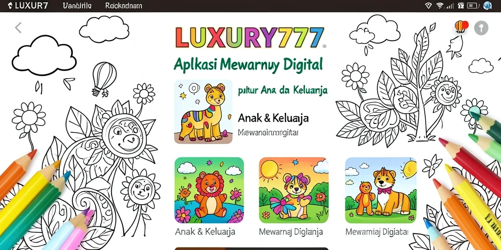 Tampilan antarmuka aplikasi LUXURY777 dengan fitur Mewarnai Digital.
