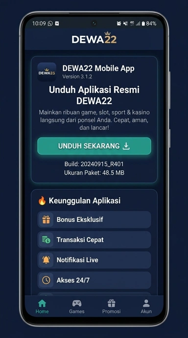 Tampilan halaman APK dewa22