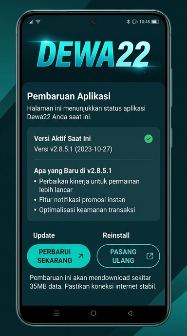 Tampilan riwayat versi dewa22